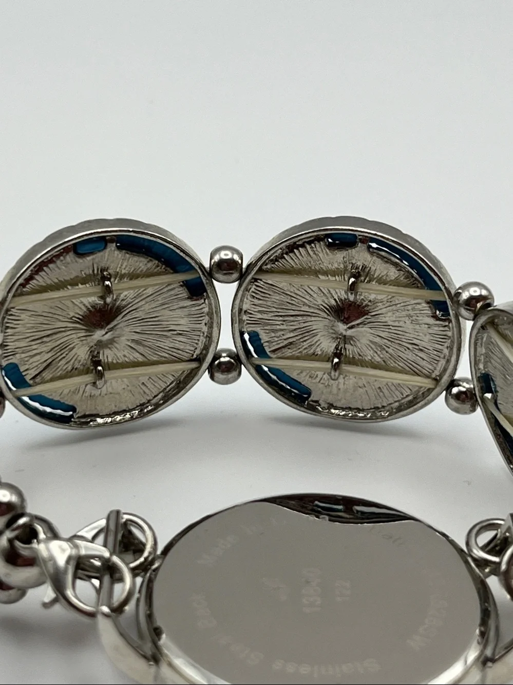 Silver Butterfly Quartz Watch with Turquoise Accents